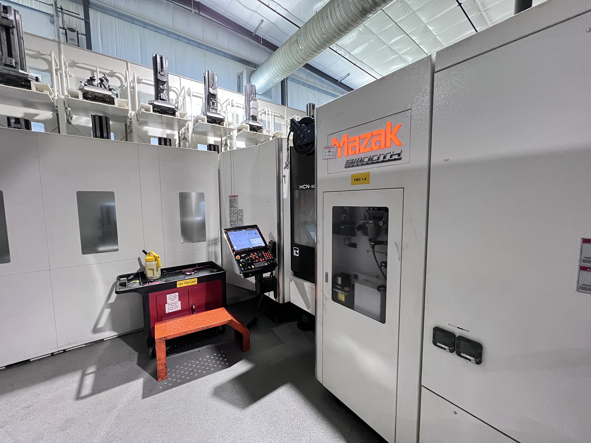 The PALLETECH High Rise System (HRS) is an extension of Mazak’s proven PALLETECH Automation System, distinguished by its vertical storage capability. When paired with a Mazak HCN-5000, this system is a dynamic example of efficient automated machining.